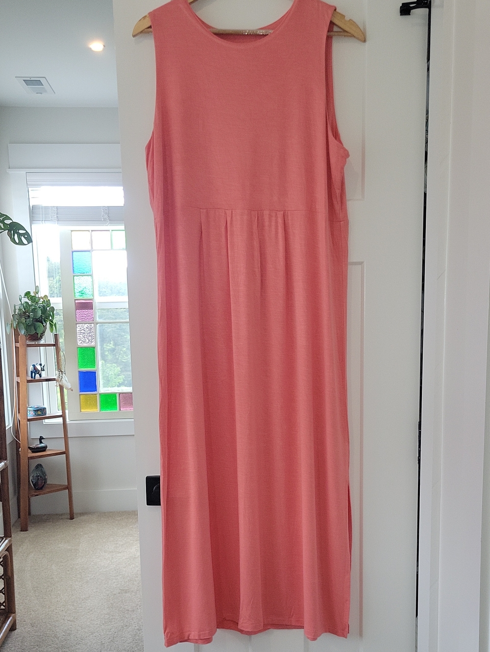 J. Jill Coral Pink Sleeveless Knit Maxi Dress